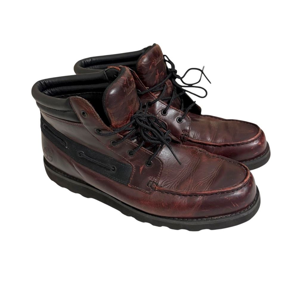 Timberland Vintage Men’s 10 Brown Leather Chukka Boots Outdoor Workwear Rugged